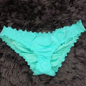 Shade & Shore Turquoise Ruffled Bikini Bottoms